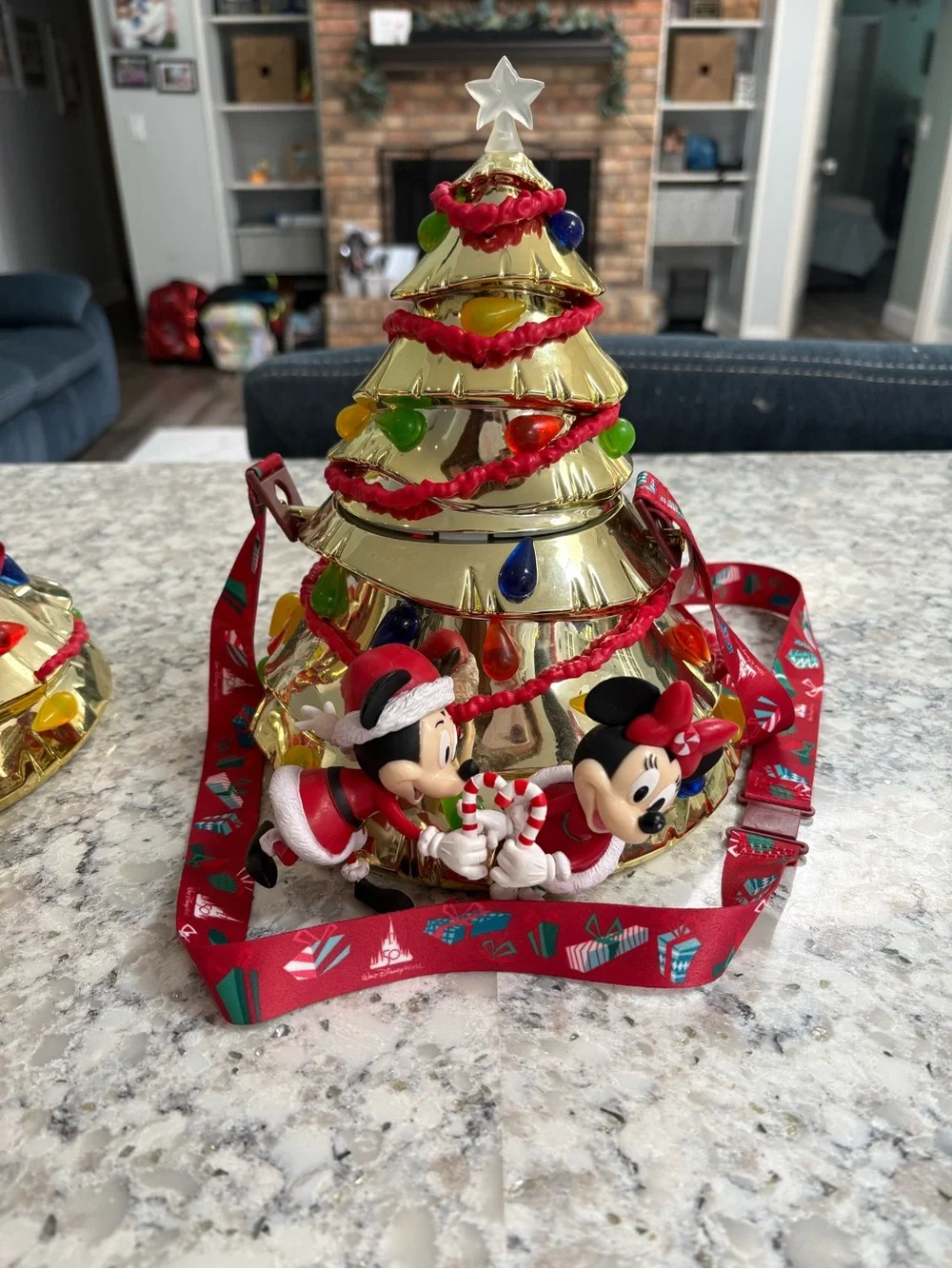 Disney Gold Christmas Tree Light-up Popcorn Bucket